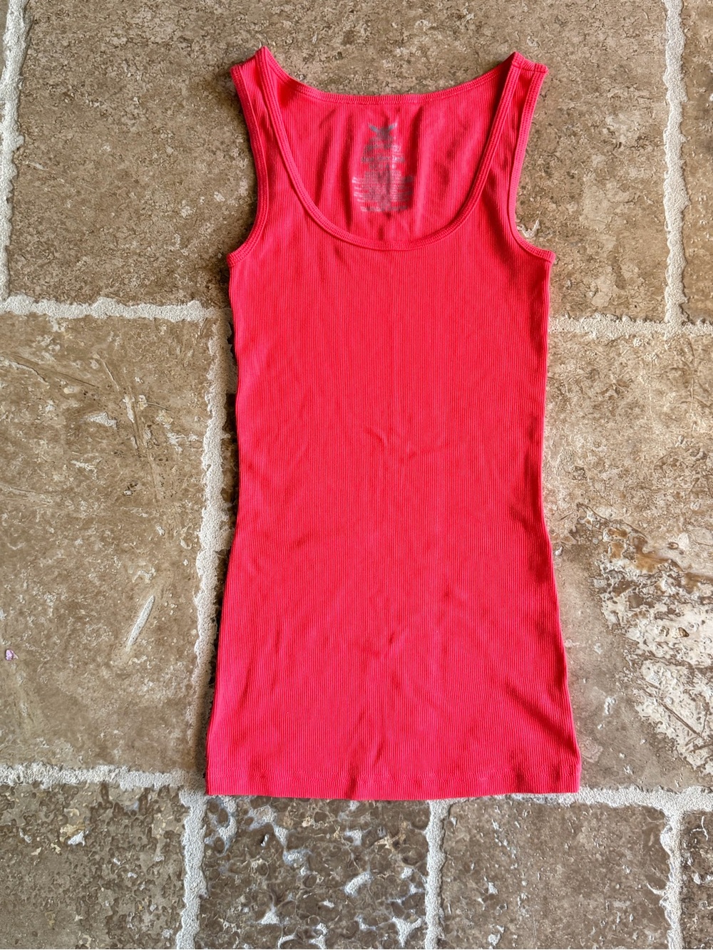 Faded Glory Women's Size Small Ribbed Reddish Pink Tank Top